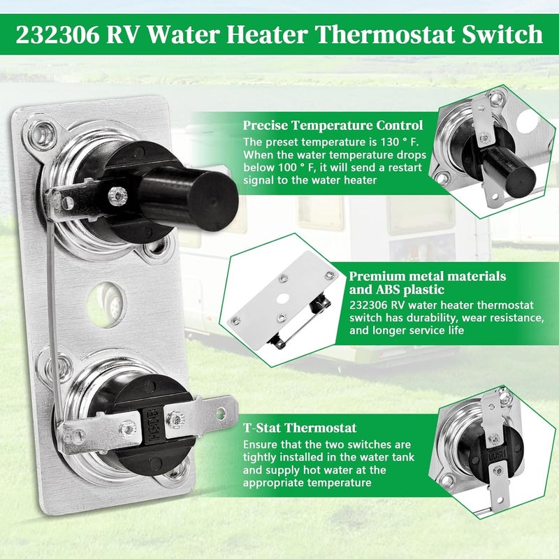 WPL 232306 RV Water Heater Thermostat Switch Compatible with Suburban 120V RV Water Heater Parts SW6DE SW6DEL SW10DE SW10DEL SW12DE SW12DEL (1 Pack) - Image 3